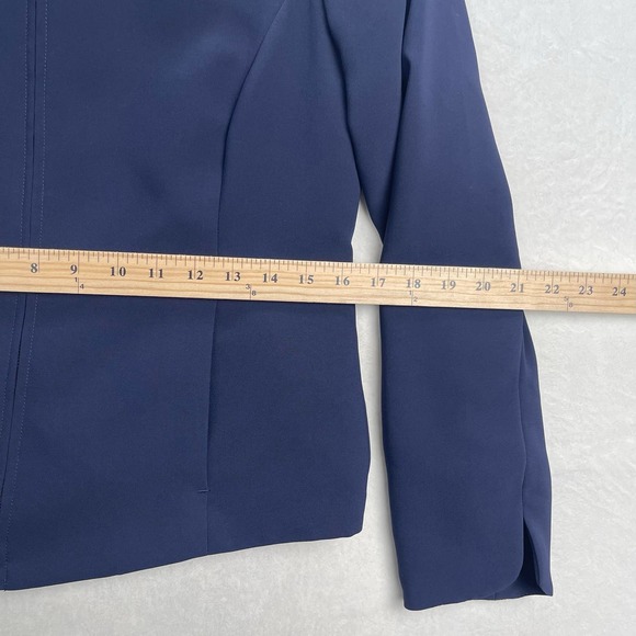 Pendleton‎ Navy Blue Zip Front Mock Neck Blazer Jacket with Pocket 8P Petite - Picture 11 of 15
